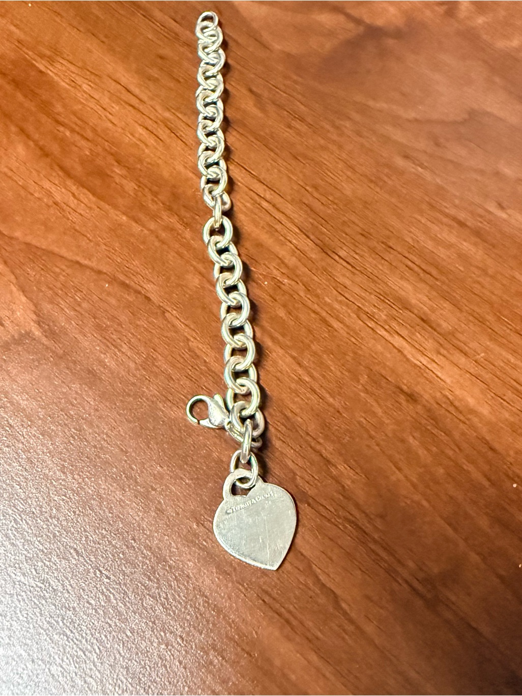 Tiffany & Co. Silver Heart Charm Link Bracelet